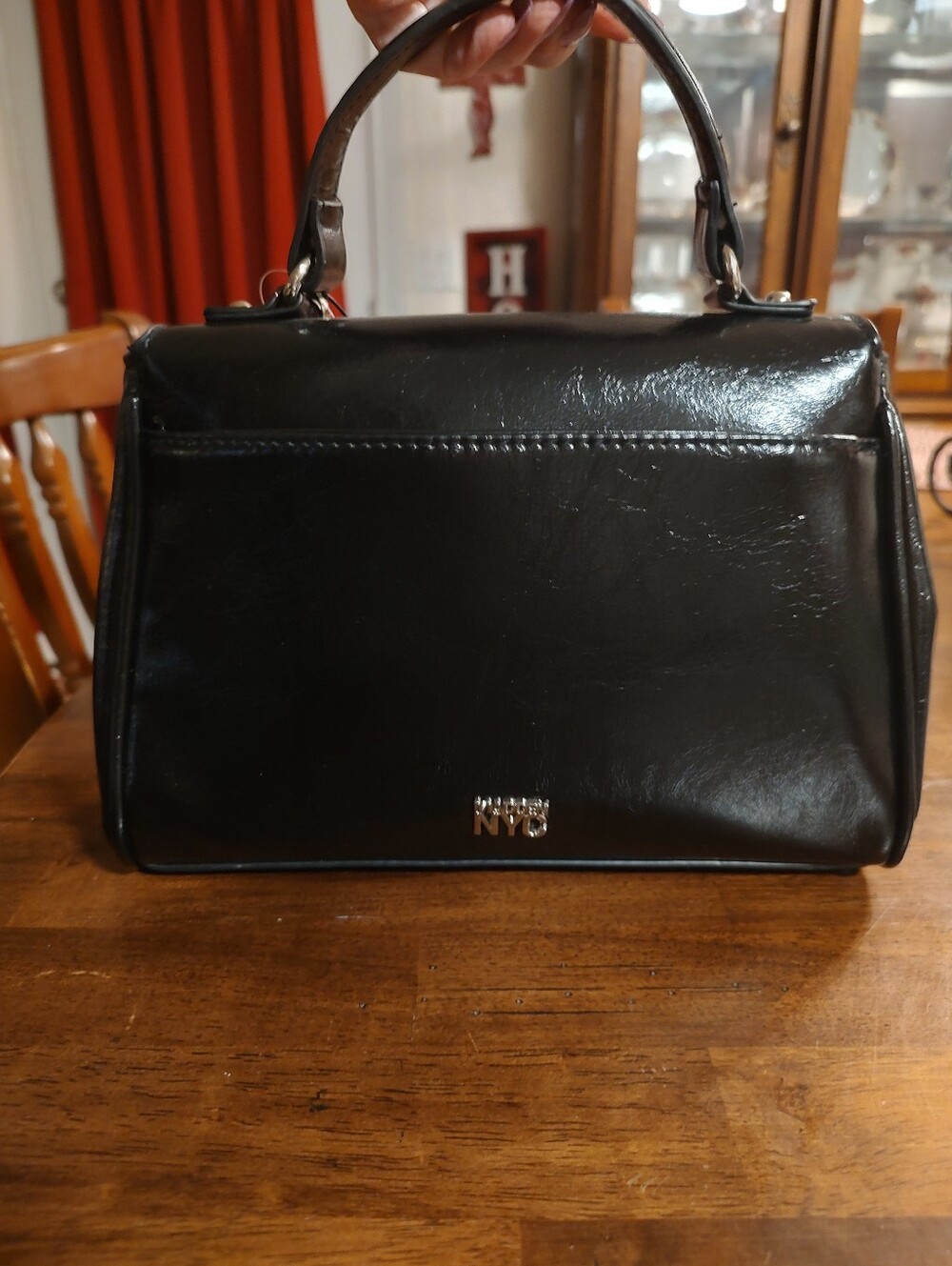 Madden NYC Black Structured Top-Handle Satchel